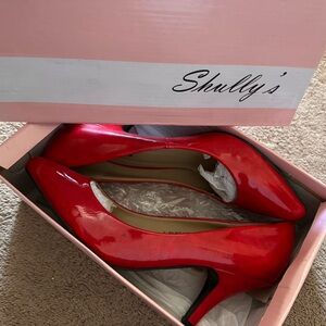 Shully's Red Patent Leather Pumps